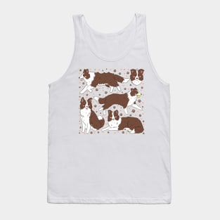 Cute brown border collie dog pattern Tank Top